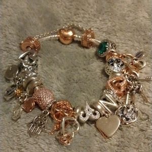 Pandora bracelet with charms